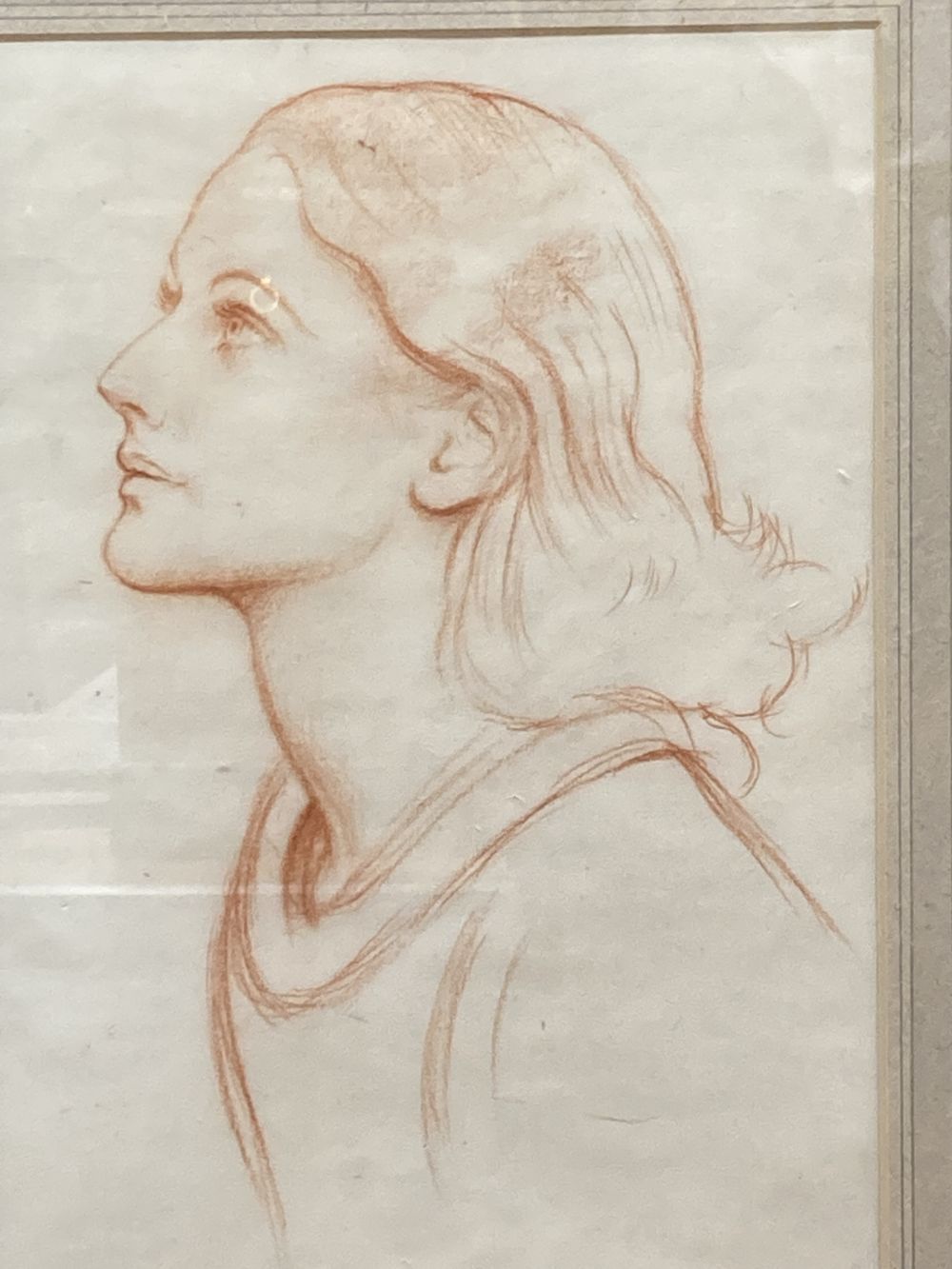 William Rothenstein (1872-1945) and Michael Rothenstein (1908-1993) Sepia chalk study of a woman, initialled and inscribed For her uni